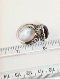 Sterling Silver 925 Pear Shaped Amethyst Filigree Ring Size 5&3/4 Bali Jewelry