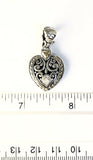 Sterling Silver 925 & 18kt Gold & Diamond Filigree Heart Pendant