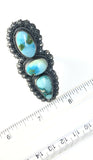 Native American Sterling Silver Navajo Sonoran Turquoise Ring Size About 6 & 1/2