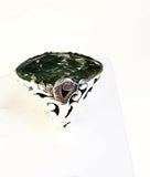 Sterling Silver 925 Marquise Green Amethyst Filigree Size 7 Ring Bali Jewelry