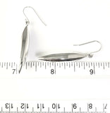 Sterling Silver High Polish Marquis Shaped Dangle Earrings On Hook.