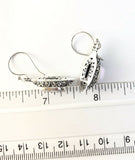 Sterling Silver 925 Oval Faceted Amethyst Filigree Dangle Earrings Bali Jewelry