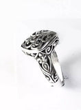 Sterling Silver 925 Square Floral Design Filigree Ring Size 9 Bali Jewelry