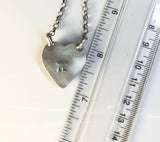 Native American Sterling Silver Navajo Indian Spiny Oyster Heart Bar Necklace.