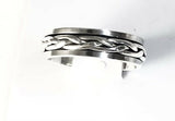 Handmade Sterling Silver 925 Braid Design Spin Spinner Ring Size 8