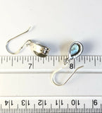 Sterling Silver 925 Pear Shaped Cabochon Labradorite Dangle Earrings On Hooks.