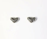 Small Sterling Silver Heart Shaped Earrings On Post.