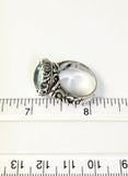 Sterling Silver 925 Pear Cushion Blue Topaz Filigree Size 6 Ring Bali Jewelry