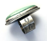Native American Sterling Silver Navajo Kingman Turquoise Ring. Signed Size 7 1/2