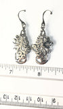 Sterling Silver 925 Filigree Floral Leaf Design Earrings Bali Jewelry