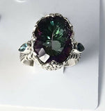 Sterling Silver 925 Oval Faceted Mystic Topaz Ring R011215 Size 8 Bali Jewelry