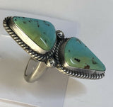 Native American Sterling Silver Navajo Indian Kingman Turquoise Ring Size 8 1/2