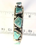Native American Sterling Silver Kingman Turquoise Zuni Indian Cuff Bracelet