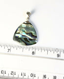 Sterling Silver 925 Triangular Abalone Shell Pendant.