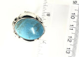 Native American Sterling Silver Navajo Kingman Turquoise Ring Signed Size 11 3/4