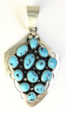 Native American Sterling Silver Navajo Sleeping Beauty Turquoise Pendant Signed