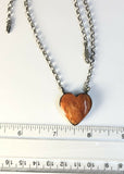 Native American Sterling Silver Navajo Indian Spiny Oyster Heart Bar Necklace.