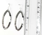 Sterling Silver 925 Hammered Marquis Cut Dangle Hook Earrings  Jewelry
