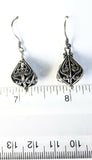 Sterling Silver 925 Filigree Dangle Earrings Bali Jewelry