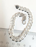 Reversible Italian Sterling Silver 7" Link  Bracelet 925 Italy 16 Grams B090801