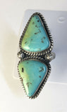 Native American Sterling Silver Navajo Indian Kingman Turquoise Ring Size 8 1/2