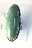 Native American Sterling Silver Navajo Kingman Turquoise Ring. Signed Size 7 1/2