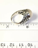 Sterling Silver 925 Round Mother Of Pearl Filigree  Size 7 Ring Bali Jewelry