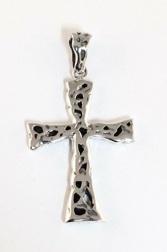 Sterling Silver 925 High Polish Cross Pendant. Bali Jewelry
