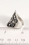 Sterling Silver Long Infinity Flower Ring. R050803 Size 8 & 7/8