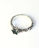 Sterling Silver 925 Round Green Quartz  Filigree Size 9 Ring Bali Jewelry