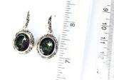 Sterling Silver 925 Oval Faceted Mystic Topaz Dangle Earrings Bali Jewelry