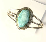 Native American Sterling Silver Sonoran Turquoise Navajo Indian Cuff Bracelet