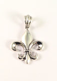 Sterling Silver High Polish Fleur De Leaf Pendant.