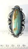 Large Native American Sterling Silver Turquoise Ring Size 8 & 1/2 Adjustable
