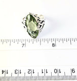 Sterling Silver 925 Marquise Green Amethyst Filigree Size 9 Ring Bali Jewelry