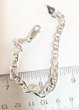 Reversible Italian Sterling Silver 7" Link  Bracelet 925 Italy 9 Grams B090802