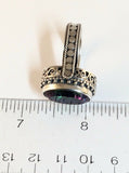 Sterling Silver 925 Oval Faceted Mystic Topaz Ring R020703 Size 7 Bali Jewelry