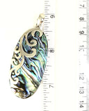 Sterling Silver Oval Shaped Abalone Shell Curls Design Pendent P061102