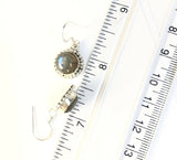 Sterling Silver 925 Round Cabochon Labradorite Dangle Earrings On Hooks Jewelry