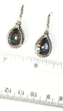 Sterling Silver 925 Pear Filigree Mystic Topaz Dangle Earrings Bali Jewelry