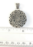 Sterling Silver 925 Reversible Round Hammered & Filigree Pendant. Bali Jewelry