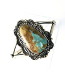 Native American Sterling Silver Kingman Turquoise Navajo Indian Cuff Bracelet.