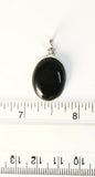 Sterling Silver 925 Oval Shaped Cabochon Onyx Pendant. Jewelry