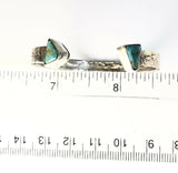 Native American Sterling Silver Kingman Turquoise Zuni Indian Cuff. Signed