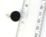 Sterling Silver 925 Round Shaped Cabochon Onyx Pendant. Jewelry