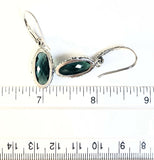 Sterling Silver 925 Oval Cushion Green Quartz Filigree Earrings Bali Jewelry