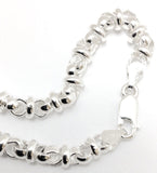 Italian Sterling Silver Link 24" Chain LC042101 Italy 925 Weighs 61.70 grams.