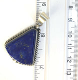Native American Sterling Silver Navajo Indian Lapis Pendant. Signed Elouise Kee