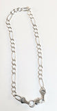 Thin Figaro Sterling Silver 925 Link Bracelet 7 "Weighs 2.80 grams LB090401