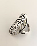 Sterling Silver Angular Oval Ring. R100601 Size 8&1/2